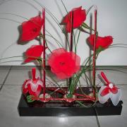 Centre de table coquelicots et lutins