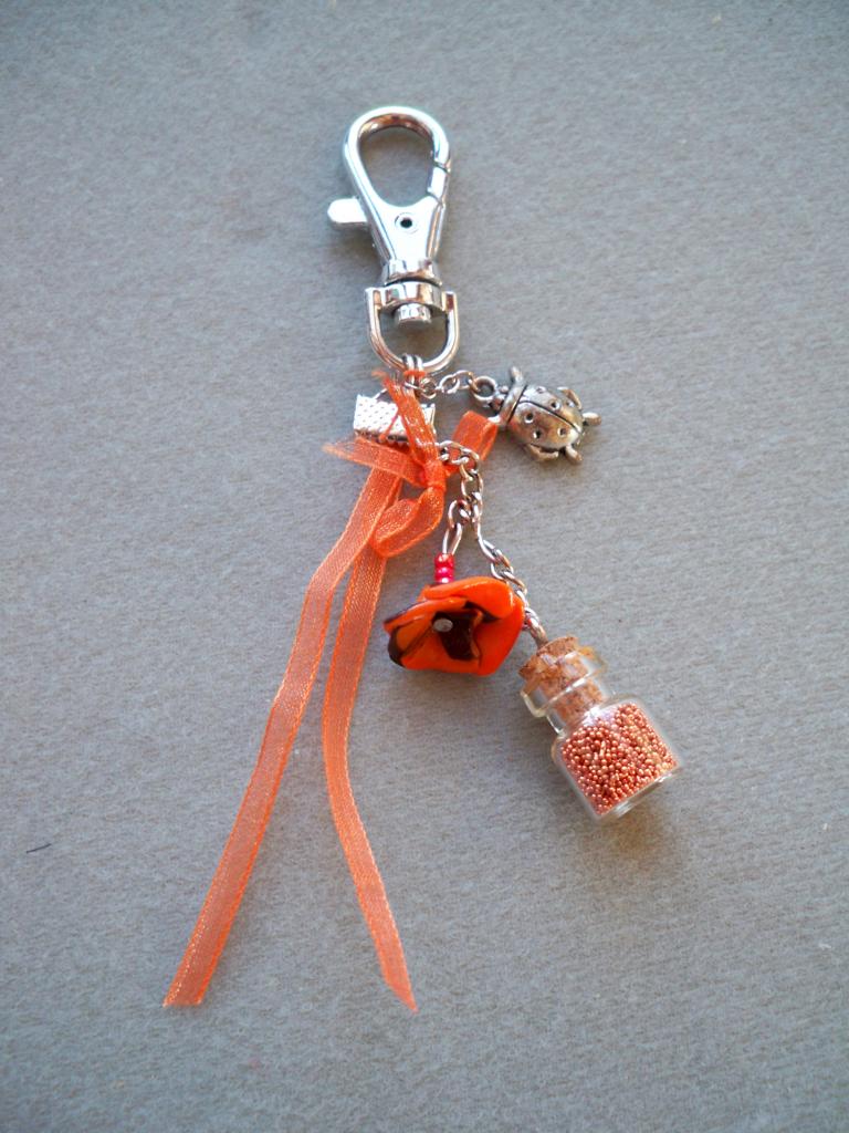 Déco de sac ou porte clés orange