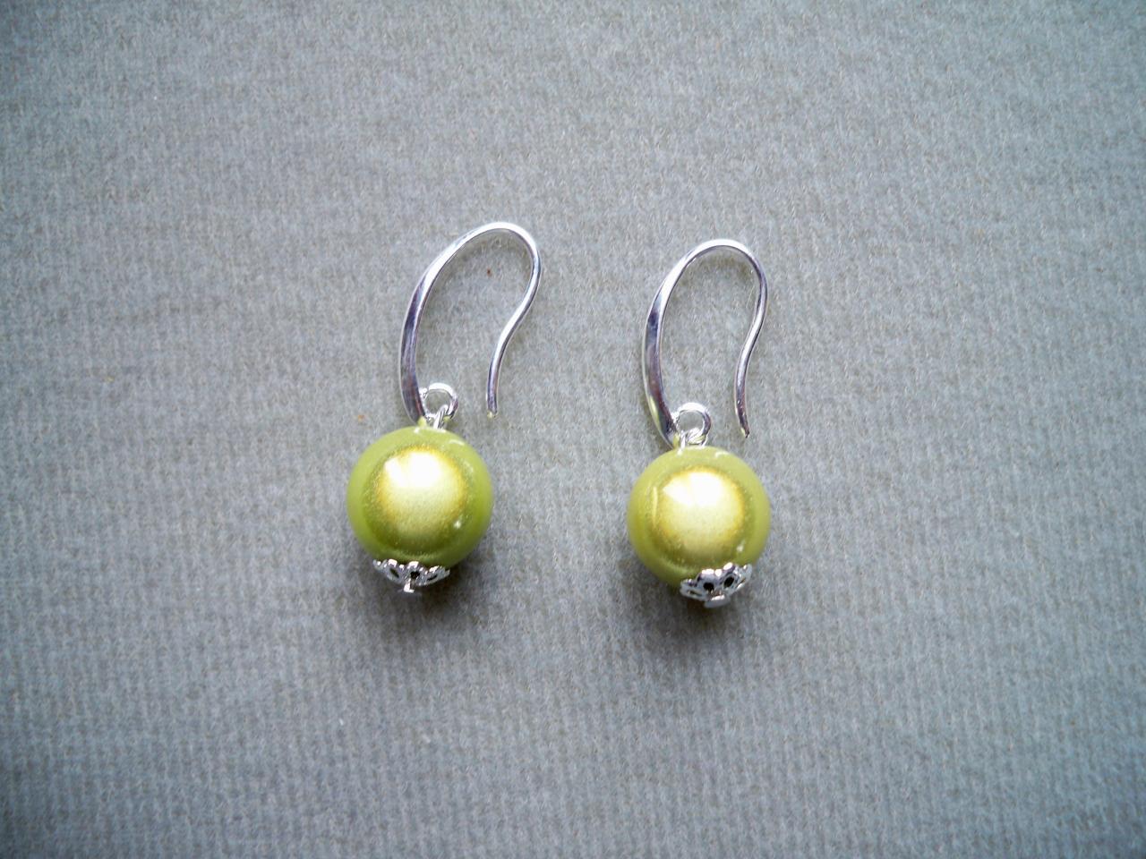 Boucles d'oreilles perles magiques vertes