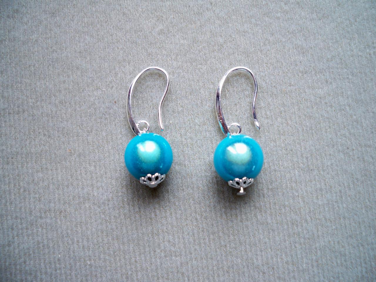 Boucles d'oreilles perles magiques turquoises