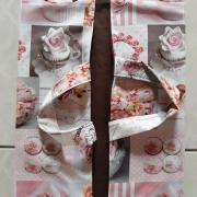 Le sac à tarte 'Petit déjeuner chic', dominante rose, doublure marron